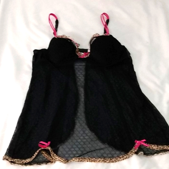 Jezebel black and pink lion print lingerie large - Picture 1 of 8